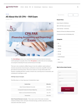 All About the US CPA – FAR Exam