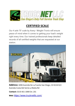 CERTIFIED SCALE Truck Net LLC