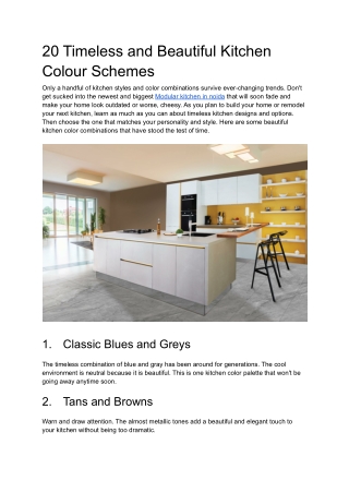 20 Timeless and Beautiful Kitchen Colour Schemes
