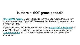Is there a MOT grace period_
