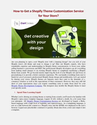 How get a Shopify theme customization service for your store