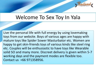 Welcome To Sex Toy In Yala