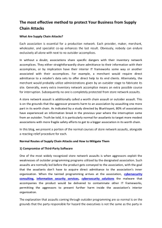 The most effective method to protect Your Business from Supply Chain Attacks (1)