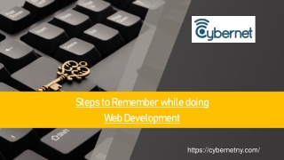 Steps to Remember while doing Web Development