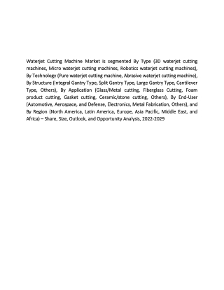 Waterjet Cutting Machine Market Analysis-converted