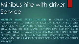 Minibus hire with driver