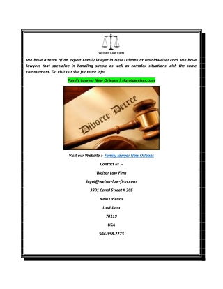 Family Lawyer New Orleans  Haroldweiser.com