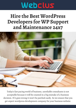 Dedicated Hire WordPress Developer: Webclus