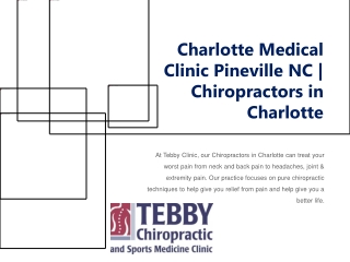 Charlotte Medical Clinic Pineville NC | Chiropractors in Charlotte