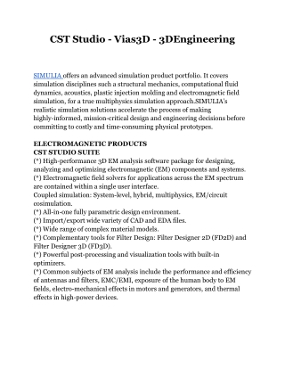 CST Studio - Vias3D - 3DEngineering