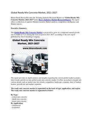 Global Ready Mix Concrete Market, 2021-2027-converted