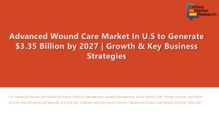 Advanced Wound Care Market In U.S to Witness Rise in Revenues By 2027
