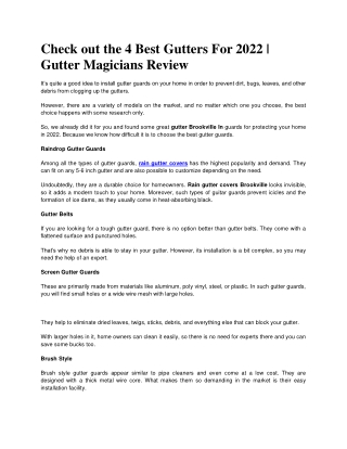 Check out the 4 Best Gutters For 2022 | Gutter Magicians Review