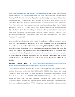Automotive Advanced High Strength Steel (AHSS) Market Trends