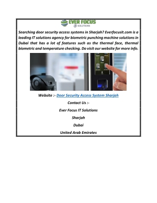 Door Security Access System Sharjah  Everfocusit.com