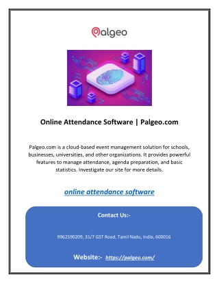 Online Attendance Software | Palgeo.com