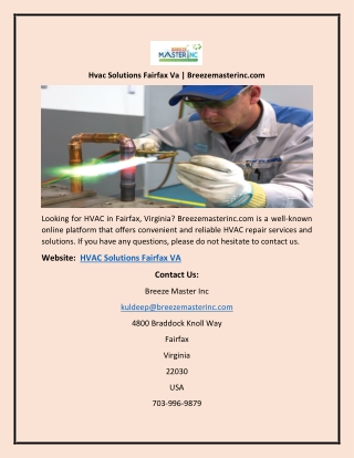Hvac Solutions Fairfax Va | Breezemasterinc.com