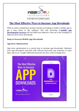 The Most Effective Ways to Increase App Downloads