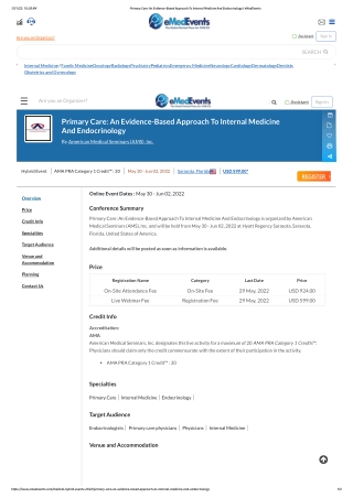 Primary Care_ An Evidence-Based Approach To Internal Medicine And Endocrinology _ eMedEvents