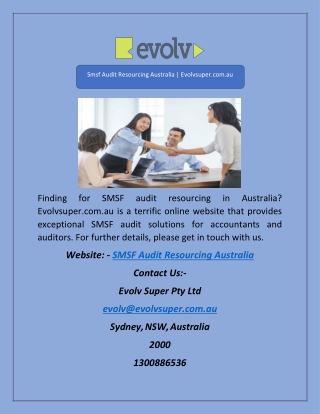 Smsf Audit Resourcing Australia | Evolvsuper.com.au