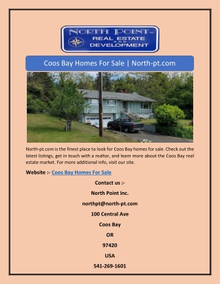 Coos Bay Homes For Sale | North-pt.com