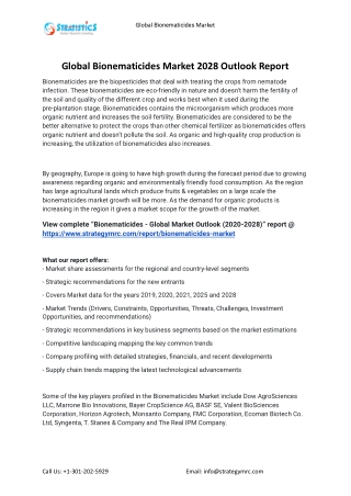2021 Bionematicides Industry Global Analysis Report