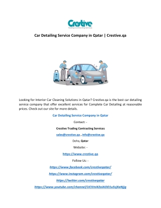 Car Detailing Service Company in Qatar | Crestive.qa