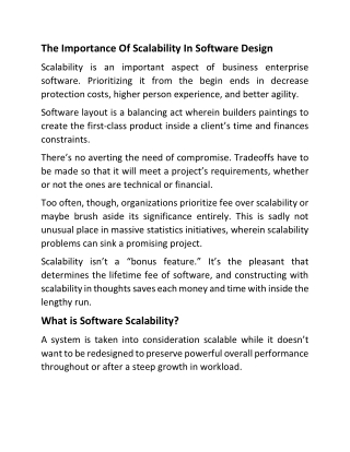 The Importance Of Scalability In Software Desig