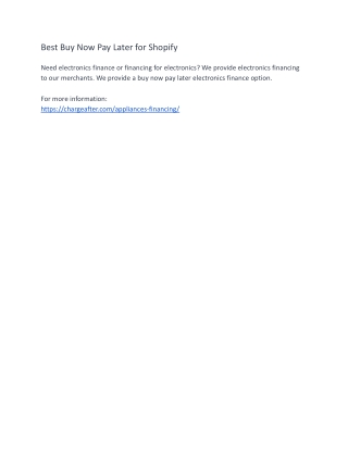 Best Buy Now Pay Later for Shopify