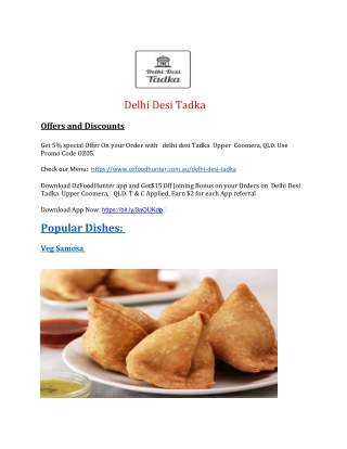 5% Indian Restaurant Upper Coomera | Delhi Desi Tadka, QLD