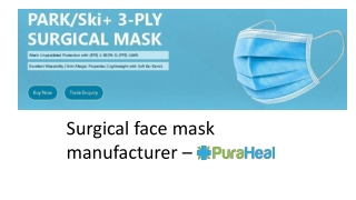 Surgical face mask manufacturer – Pura Heal