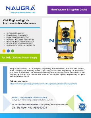 Civil Engineering Lab Instruments Manufacturers