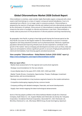 2021 Chloromethane Industry Global Analysis Report
