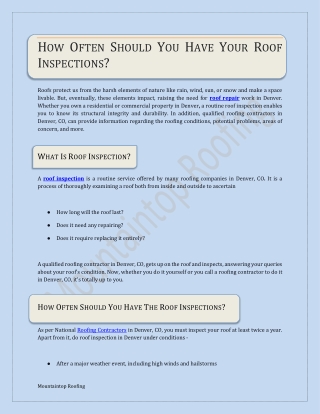 How often should you  have your roof inspections