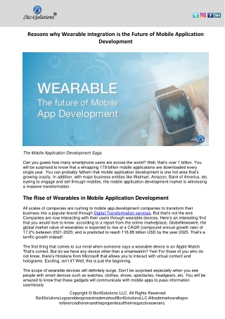 Reasons why Wearable integration is the Future of Mobile Application Development