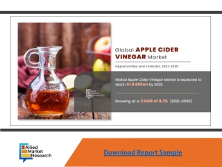 Apple Cider Vinegar Market CAGR of 8.1% from 2021 to 2030