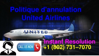 Politique d'annulation United Airlines