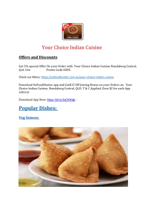 5% Your Choice Indian Cuisine - Indian food Bundaberg