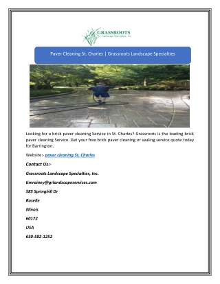 Paver Cleaning St. Charles | Grassroots Landscape Specialties