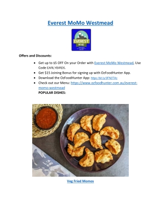 5% off - Everest Momo Westmead Menu Sydney NSW