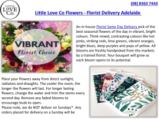 Flower Delivery Adelaide - Same Day Delivery Adelaide -  Little Love Co Flowers