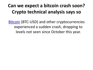 Can we expect a bitcoin crash soon? Crypto technical analysis says so