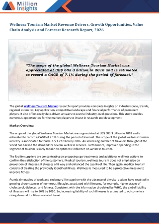 Wellness Tourism Market