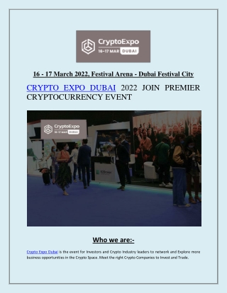 Crypto Expo Dubai