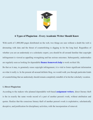 6 Types of Plagiarism - Every Academic Writer Should Know