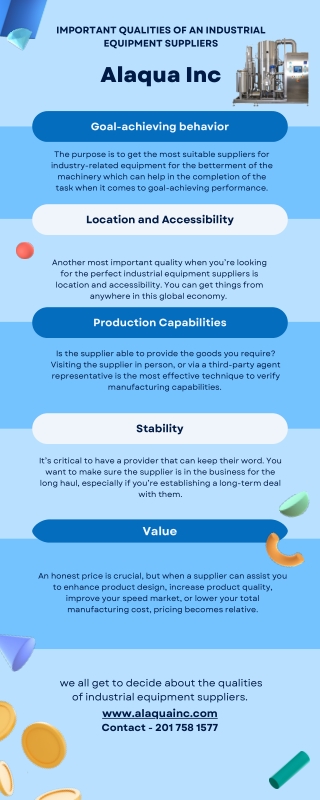 Important Qualities of an Industrial Equipment Suppliers | Alaqua Inc