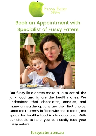 Book an appointment with specialist of fussy eaters
