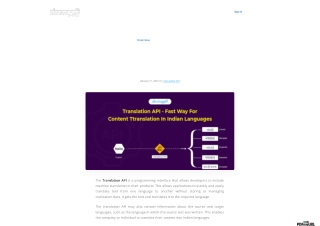 Translation API – Fast way for content translation In Indian languages