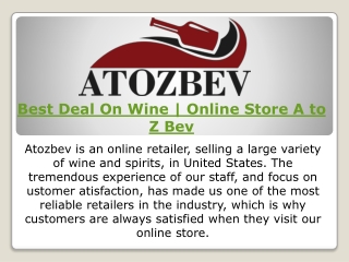 Best Deal On Wine, Liquor & Beer | Online Store A to Z Bev