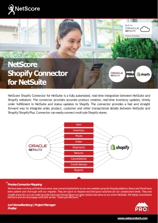 Shopify NetSuite Integration Connector - NetScore Technologies